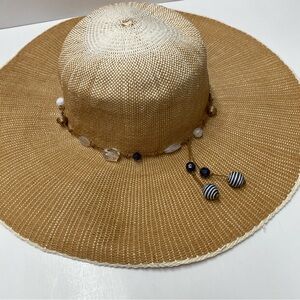 Cappelli Straworld Wide Brim Beach Sun Hat Beads